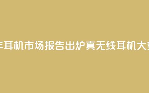 2024上半年耳机市场报告出炉：真无线耳机大势已去  第1张