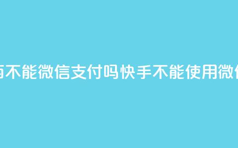 快手买东西不能微信支付吗(快手不能使用微信支付购物)  第1张