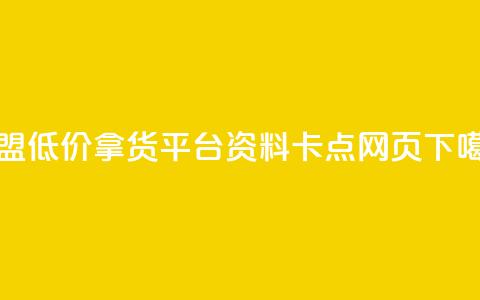 卡盟低价拿货平台 - QQ资料卡点网页  第1张
