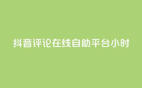 抖音评论在线自助平台24小时,自助下单平台 - 快手粉丝快速涨粉平台 发卡网秒到  第1张