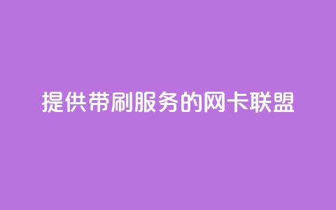 提供QQ带刷服务的网卡联盟  第1张