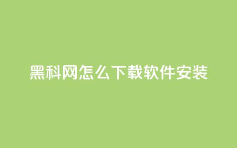 黑科网怎么下载软件安装,快手作品双击点赞微信支付 - 卡盟社区低价货源对接 免费qq资料赞  第1张