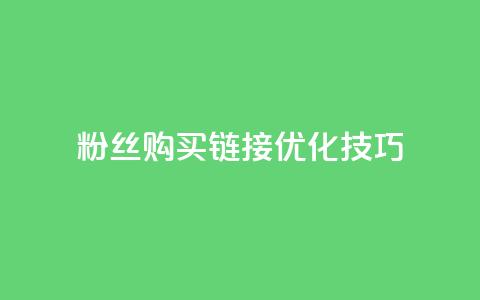 粉丝购买链接优化技巧  第1张