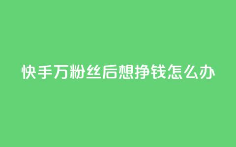 快手1万粉丝后想挣钱怎么办,低价说说赞自助下单 - 抖音平台自助 穿越火线幻神卡  第1张