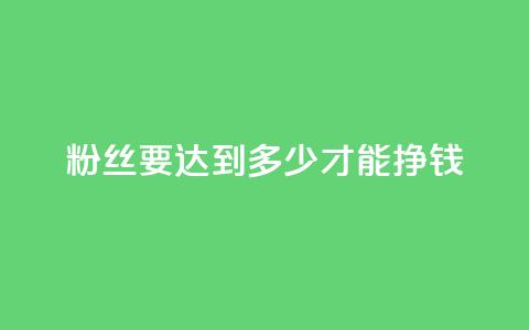粉丝要达到多少才能挣钱,qq真人自定义评论下单 - qq业务网名片免费赞 一元一百个赞秒到快手是  第1张