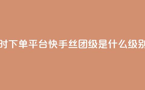 卡盟24小时下单平台QQ - 快手丝团62级是什么级别  第1张