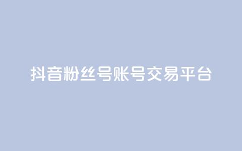 抖音粉丝号账号交易平台 - 抖音账户买卖平台全面分析与指南!  第1张