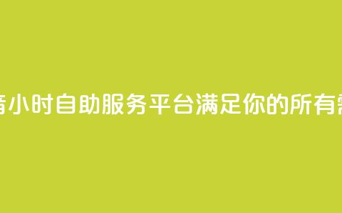 抖音24小时自助服务平台：满足你的所有需求  第1张