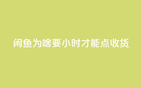 闲鱼为啥要24小时才能点收货,QQ空间访客12万 - 免费领1万播放量网站 抖音全自动挂机项目  第1张