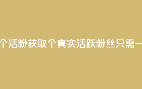 粉丝一元1000个活粉 - 获取1000个真实活跃粉丝只需一元！  第1张