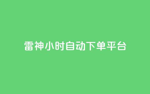 雷神24小时自动下单平台,qq空间访客量增加器 - 卡盟刷网课低价 qq业务卡盟网站最低价  第1张