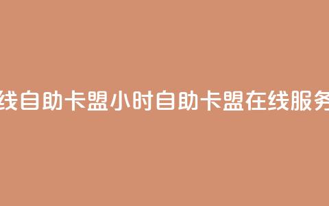 24小时在线自助卡盟(24小时自助卡盟在线服务)  第1张
