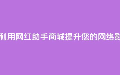 如何利用网红助手商城提升您的网络影响力  第1张