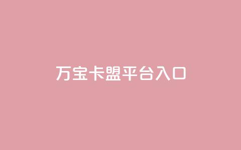 万宝卡盟平台入口,抖音有效粉怎么弄 - dy业务24h 抖音业务下单24小时涨粉  第1张