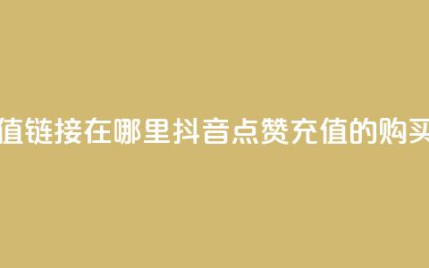 抖音点赞充值链接在哪里(抖音点赞充值的购买方式)  第1张