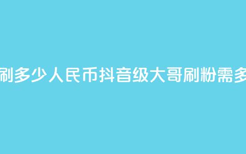 抖音75级大哥需要刷多少人民币(抖音75级大哥刷粉需多少人民币)  第1张