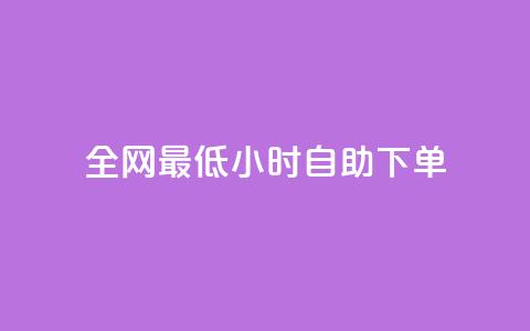 全网最低24小时自助下单 - 全网24小时最低价格快速下单服务！  第1张