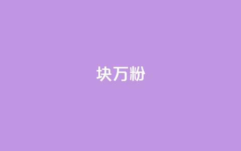 1块1万粉 - 每块仅需一万元即可吸引一万粉丝!  第1张