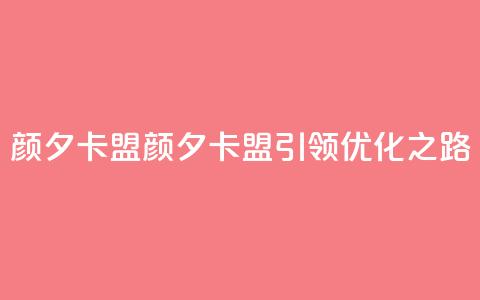 颜夕卡盟(颜夕卡盟引领SEO优化之路)  第1张