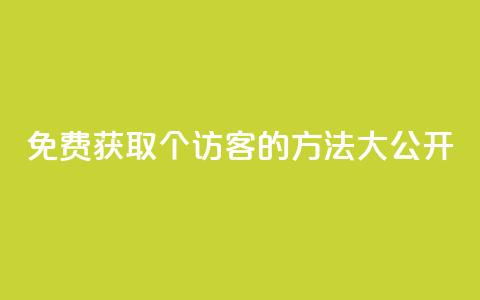免费获取100个访客的方法大公开  第1张