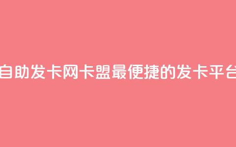 自助发卡网卡盟——最便捷的发卡平台  第1张