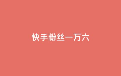 快手粉丝一万六 - 快手粉丝突破一万六的秘诀分享~  第1张