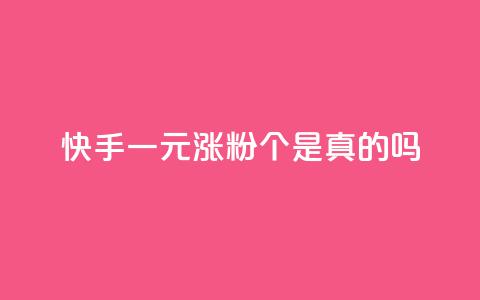 快手一元涨粉1000个是真的吗 - 快手一元购买1000粉丝靠谱吗揭秘~  第1张