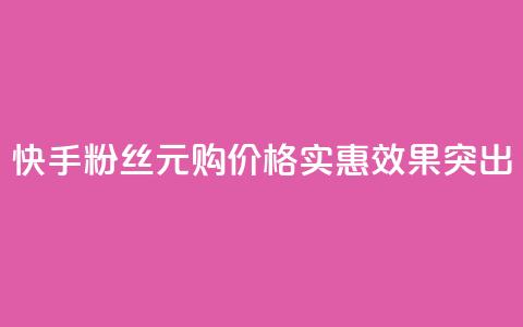 快手1000粉丝1元购：价格实惠	，效果突出  第1张