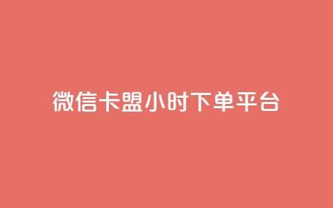 微信卡盟24小时下单平台 - 24小时便捷下单的微信卡盟平台揭秘！  第1张
