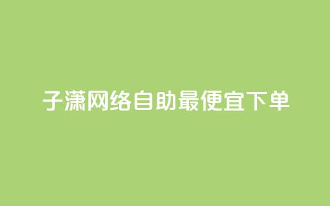 子潇网络自助最便宜下单 - 潇网络自助下单最低价攻略分享!  第1张