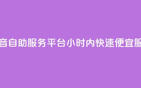 抖音自助服务平台24小时内快速便宜服务  第1张