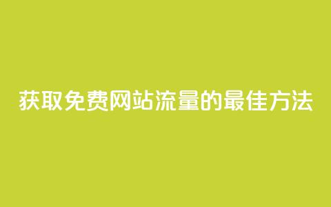 获取免费网站流量的最佳方法  第1张