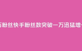 快手一万粉丝 - 快手粉丝数突破一万，迅猛增长！!