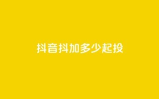 抖音抖加多少起投 - 彩虹系统正版授权