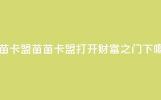 苗苗卡盟 - 苗苗卡盟——打开财富之门~