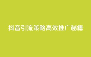 抖音引流策略：高效推广秘籍