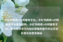 小红书阅读24小时服务平台，小红书阅读24小时服务平台是真的吗，小红书阅读24小时服务平台，解锁高效学习与知识获取的新方式亿乐社区低价自营货源站