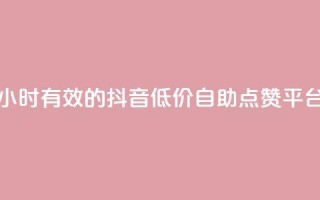 24小时有效的抖音低价自助点赞平台
