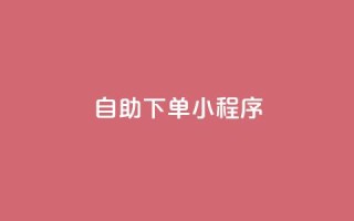 自助下单小程序,子潇网络自助下单的链接 - 黑马卡盟网 - 刷粉网免费入口