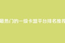 最热门的一级卡盟平台排名推荐