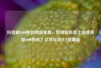 抖音刷1000粉丝网站免费，如何在抖音上快速获取1000粉丝？亿乐社区SUP货源站