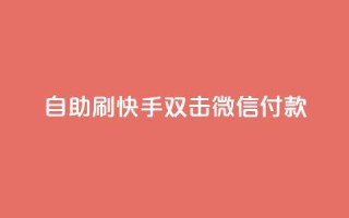 自助刷快手双击微信付款 - 自助刷快手双击微信付款，助您迅速提升关注与支付体验~