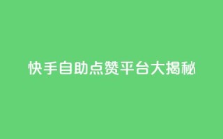 快手自助点赞平台大揭秘