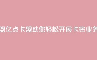 亿点卡盟 - 亿点卡盟——助您轻松开展卡密业务!