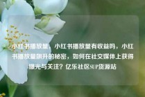 小红书播放量，小红书播放量有收益吗，小红书播放量飙升的秘密，如何在社交媒体上获得曝光与关注？亿乐社区SUP货源站