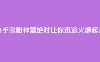 快手涨粉神器：绝对让你迅速火爆起来