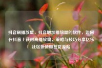 抖音刷播放量，抖音增加播放量的软件，如何在抖音上获得高播放量，策略与技巧分享亿乐社区低价自营货源站