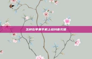 怎样在苹果手机上给抖音充值