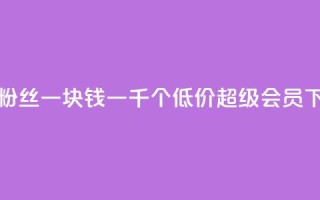 抖音粉丝一块钱一千个 - 低价qq超级会员