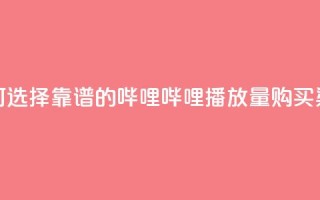 如何选择靠谱的哔哩哔哩播放量购买渠道